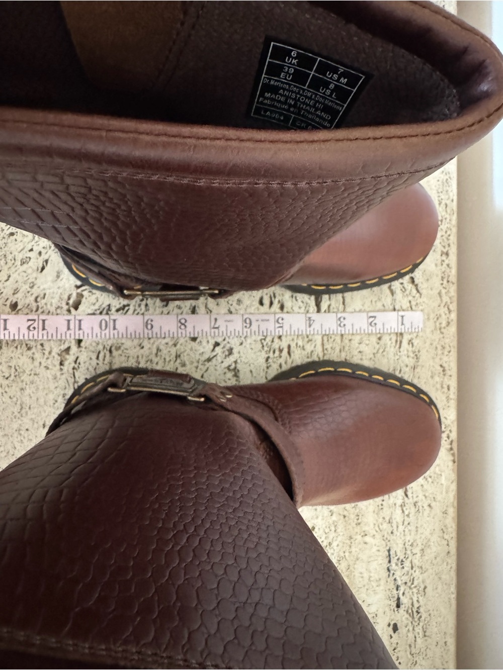 Dr Martens Anistone HI Biker Boots
Reptile Leather Embossed. MSRP $200. Size 8 - Picture 14 of 17